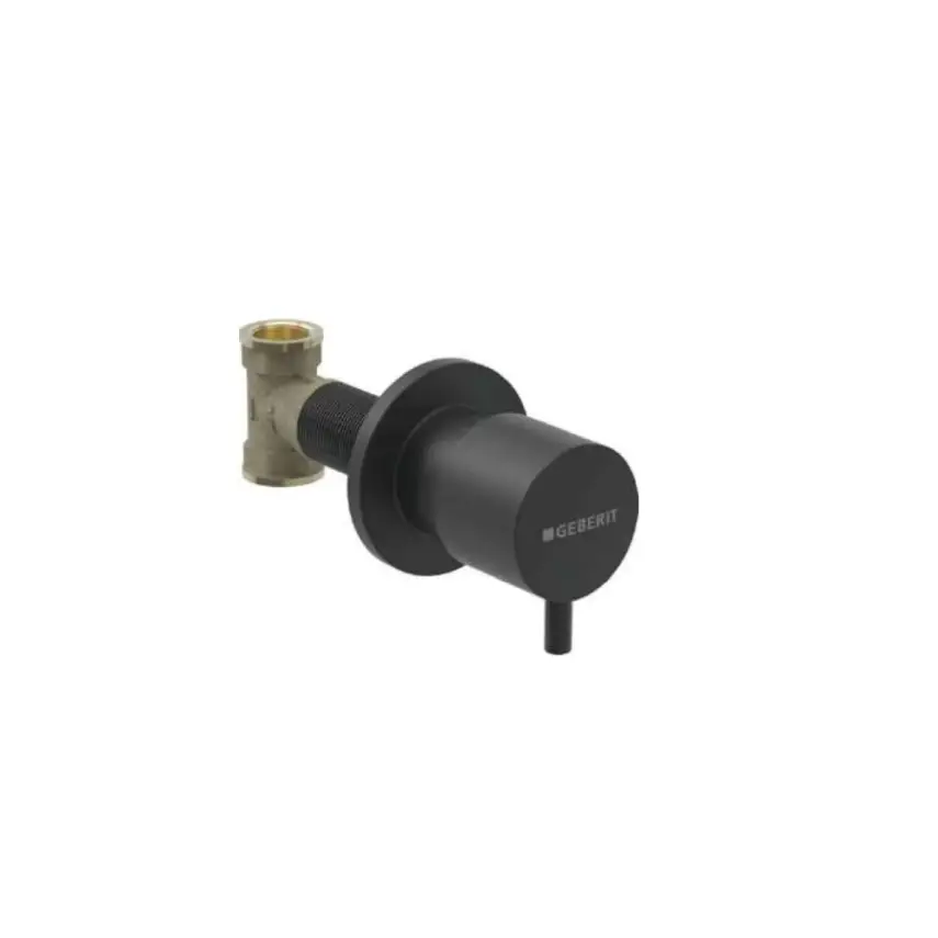 Geberit Stopkraan Rond Mat Zwart - 1