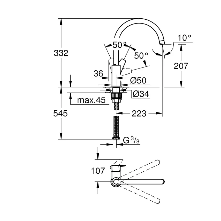 Grohe BauEdge Keukenkraan Chroom - 2