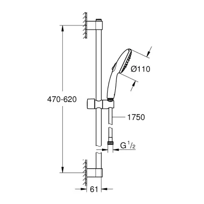Grohe Tempesta 110 Doucheset 3 Straalsoorten Chroom - 2