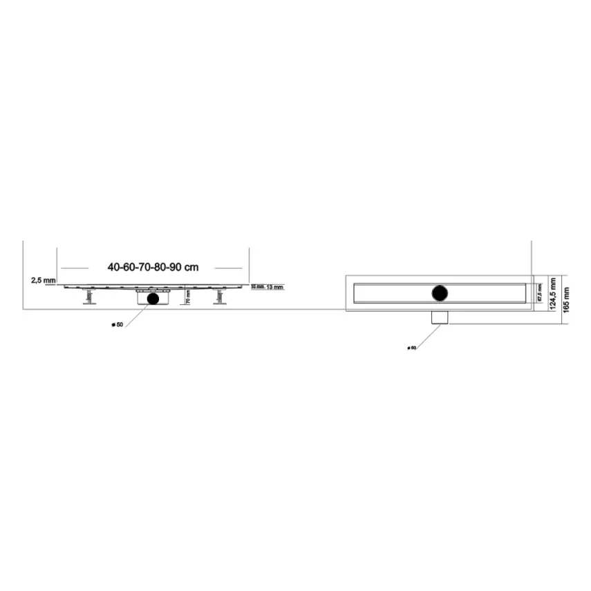 SAY Optima 60 cm Douchegoot - 2