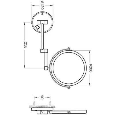 VitrA Arkitekta Badkamerspiegel Chroom - 2