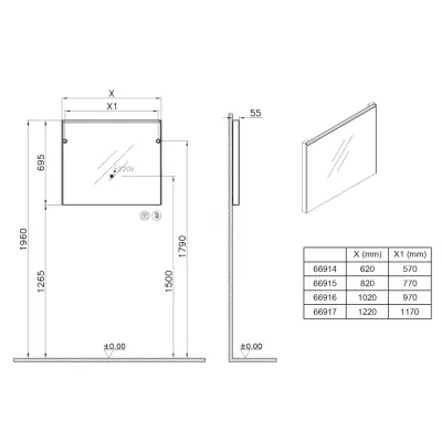 VitrA Core Badkamerspiegel met Verlichting Geborsteld Chroom 80cm - 2