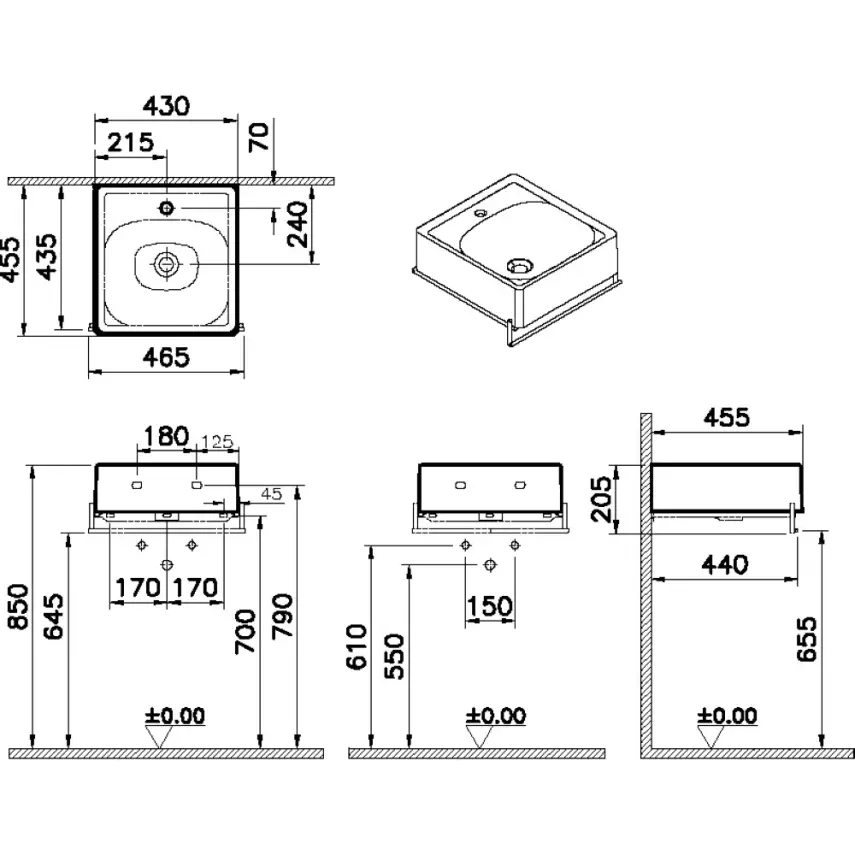 VitrA Equal Badkamermeubelset Frame met Handdoek Houder 40cm - 2