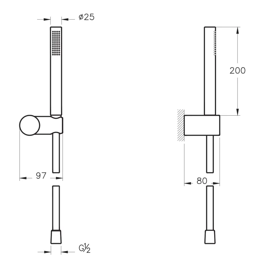 VitrA Origin 1F Handdoucheset Zacht Koper - 2