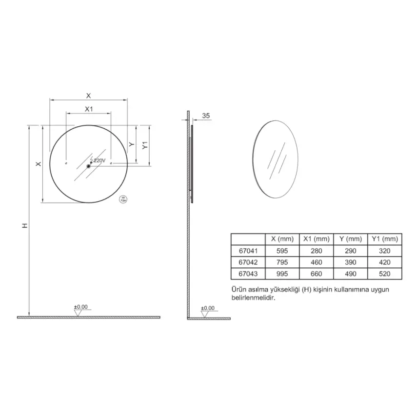 VitrA Prime Badkamerspiegel met Verlichting Geborsteld Chroom 100cm - 2