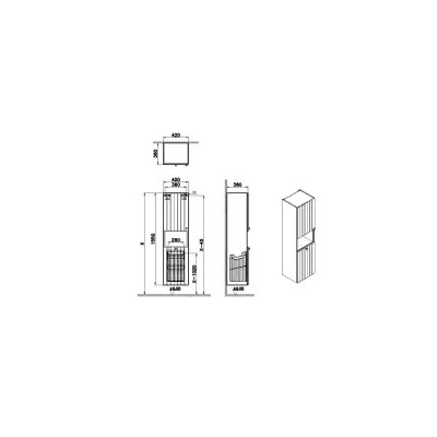 VitrA Root Groove Kolomkast Mat Fjordgroen 40cm - 2