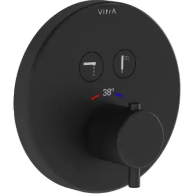 VitrA Root Round Aquacontrol Douche/Bad Kraan Mat Zwart 