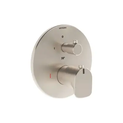VitrA Root Round Douche/Bad Kraan Geborsteld Nikkel 