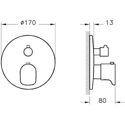 VitrA Root Round Douche/Bad Kraan Geborsteld Nikkel - 2