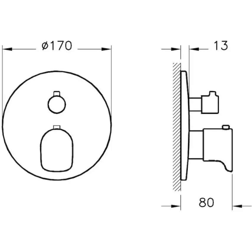 VitrA Root Round Douche/Bad Kraan Koper - 2