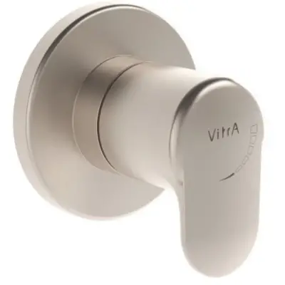 VitrA Root Round Stopkraan Geborsteld Nikkel 