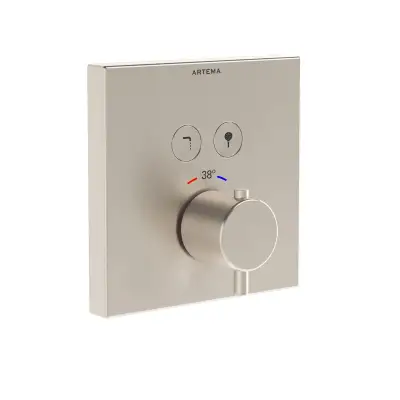 VitrA Root Square Aquacontrol Douche/Bad Kraan Geborsteld Nikkel 