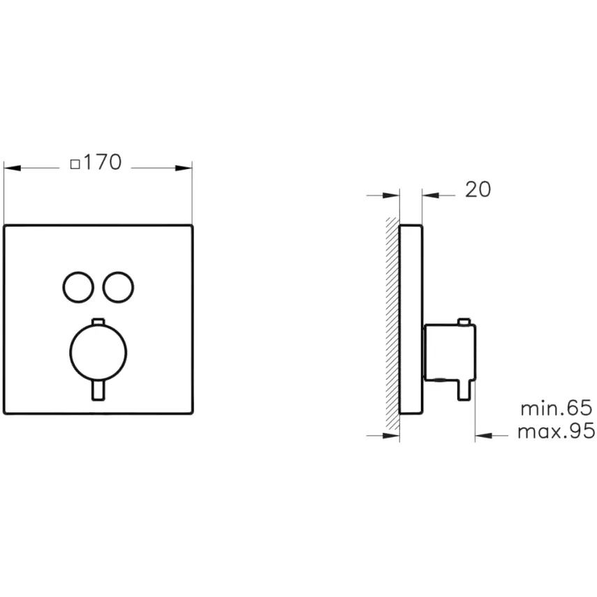 VitrA Root Square Aquacontrol Douche/Bad Kraan Geborsteld Nikkel - 2