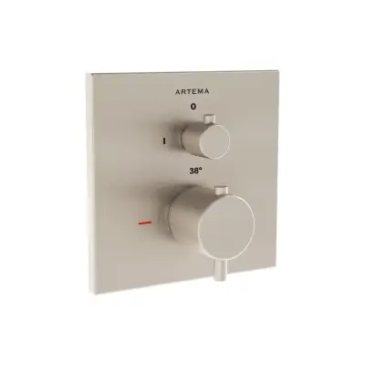 VitrA Root Square Douche/Bad Kraan Geborsteld Nikkel 