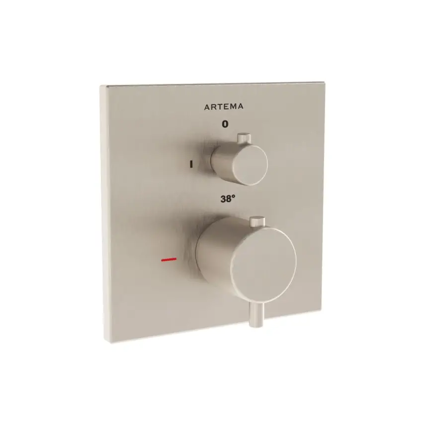 VitrA Root Square Douche/Bad Kraan Geborsteld Nikkel - 1