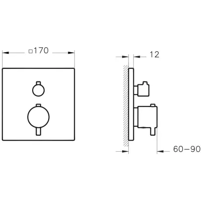 VitrA Root Square Douche/Bad Kraan Koper - 2
