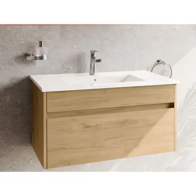 VitrA S50+ Badkameronderkast Gouden Eik 100cm - 3