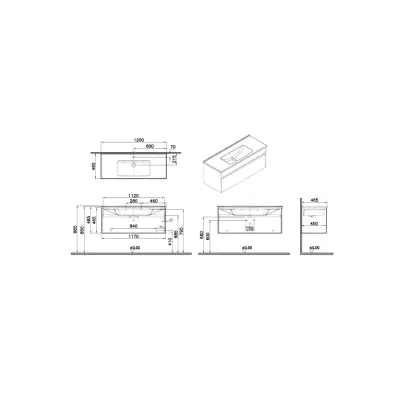 VitrA S50+ Badkameronderkast Wit 120cm - 2
