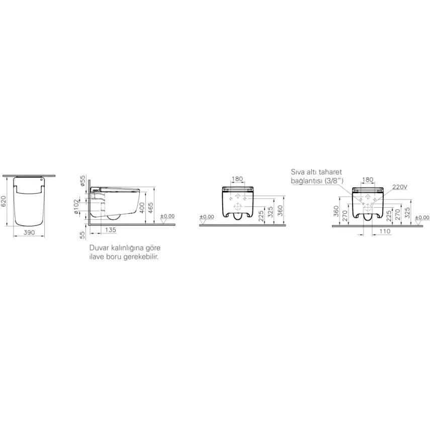 VitrA V-Care Prime Smart Wandcloset - 2